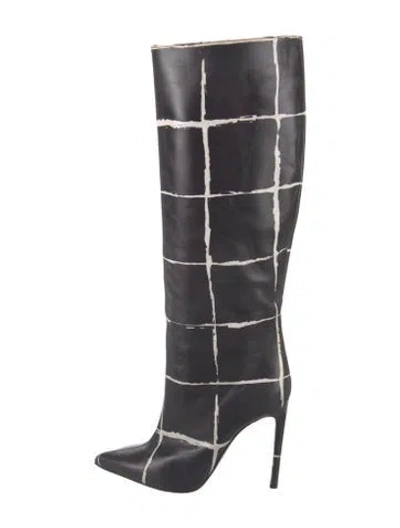 Pre-owned Balenciaga Window Pane All Time Boots Leather Boots In Black