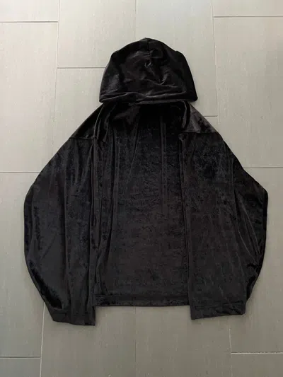 Pre-owned Balenciaga Winter 22 Oversized Velvet-effect Hoodie In Black