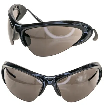 Pre-owned Balenciaga Wire Cat Mask Wrap 0232 Black Silver Unisex Sunglasses Bb0232s 001