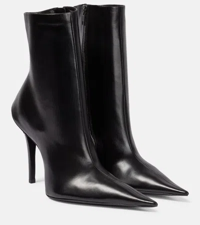 Balenciaga Witch 110 Leather Ankle Boots In Black