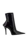 Balenciaga High-heeled Ankle Boots With Glossy Finish And Pointed Toe In Black