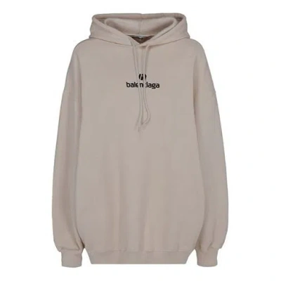 Balenciaga (wmns)  Alphabet Logo Pullover Hoodie Gray White In Brown