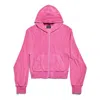 Balenciaga (wmns)  Bb Motel Zip-up Hoodie Fitted 'dark Pink'