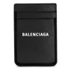 Balenciaga Cash Magnetic Leather Card Holder In Black