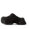 Balenciaga (wmns)  Crocs Mules 'black Fake Fur On Rubber' In Multi