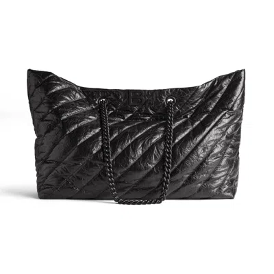 BALENCIAGA (WMNS) BALENCIAGA CRUSH LARGE CARRY ALL TOTE BAG QUILTED 'BLACK'