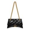 Balenciaga Hourglass S Quilted Shoulder Bag In Black