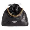 Balenciaga Crush Small Leather Tote Bag In Black
