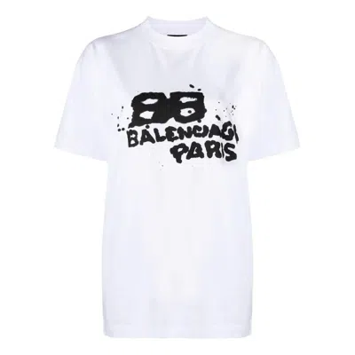 Balenciaga (wmns)  Hand-drawn Bb Icon T-shirt Medium Fit 'white'