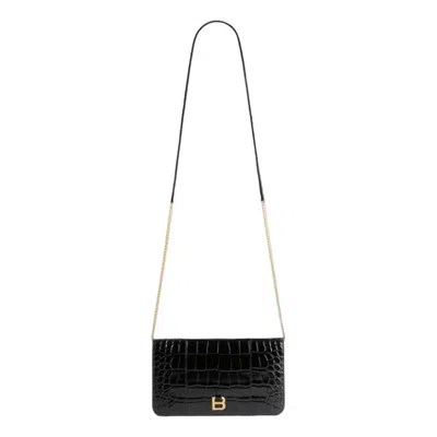 Balenciaga Women's Hourglass Phone Pouch In Black