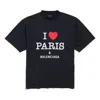 Balenciaga (wmns)  I Love Paris &  T-shirt Medium Fit 'black Faded'