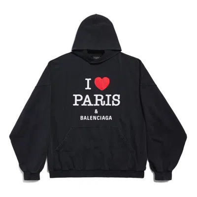 Balenciaga (wmns)  I Love Paris  Hoodie Large Fit 'black Faded'