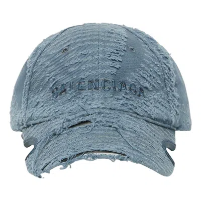 Balenciaga (wmns)  Laser Destroyed Logo Ball Cap 'fade Blue'