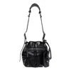 Balenciaga Black Leather Le Cagole Xs Bucket Bag In Black