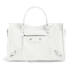 Balenciaga Le City Medium Leather Tote Bag In White