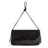 Balenciaga Leopolda Distressed Satin Pochette Shoulder Bag In Black