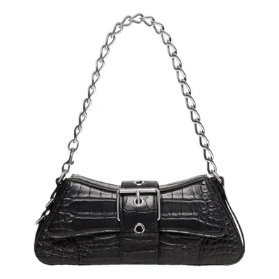 Balenciaga (wmns)  Lindsay Small Crocodile Embossed Shoulder Bag 'black'