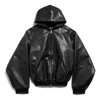 Balenciaga Oversized Leather Bomber Jacket In Black