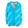 Balenciaga (wmns)  Logo Monogram Cardigan Relaxed Fit 'blue'