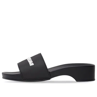 Balenciaga (wmns)  Logo Pool Clog Slides 'black Rubber'