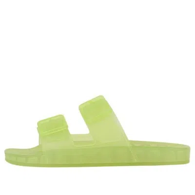 Balenciaga Ladies Mallorca Buckled Slide Sandals In Fluo Yellow In Black