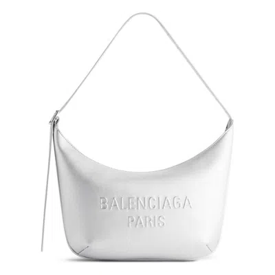 Balenciaga Mary-kate Leather Shoulder Bag In Silber