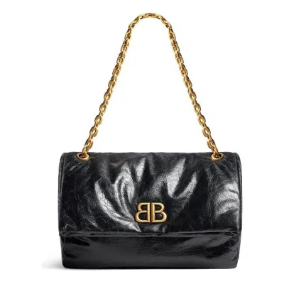 BALENCIAGA (WMNS) BALENCIAGA MONACO MEDIUM CHAIN BAG 'BLACK'