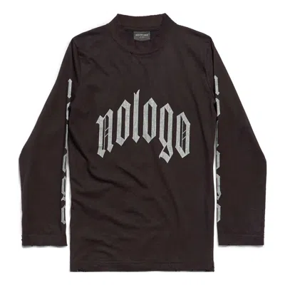 Balenciaga (wmns)  Nologo Long Sleeve T-shirt 'black Grey'
