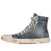 Balenciaga (wmns)  Paris High Top Sneakers 'blue Destroyed Denim And Rubber' In Multi
