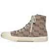 Balenciaga (wmns)  Paris High Top Sneakers 'tan Bb Monogram Cotton And White Rubber'