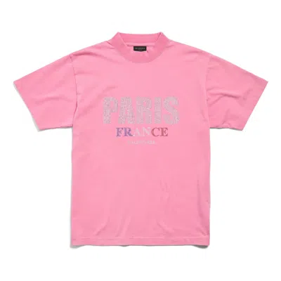 Balenciaga (wmns)  Paris Strass T-shirt Small Fit 'pink Faded'
