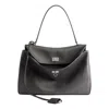 Balenciaga Rodeo Medium Leather Shoulder Bag In Gray