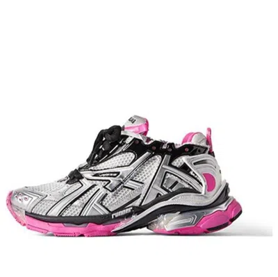 Balenciaga (wmns)  Runner Sneakers 'silver White Pink Mesh And Nylon' In Multi