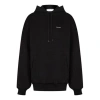 Balenciaga Logo Cotton Hoodie In Black