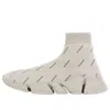 Balenciaga (wmns)  Speed 2.0 Sneakers 'recycled Knit With Logo All Over Beige'
