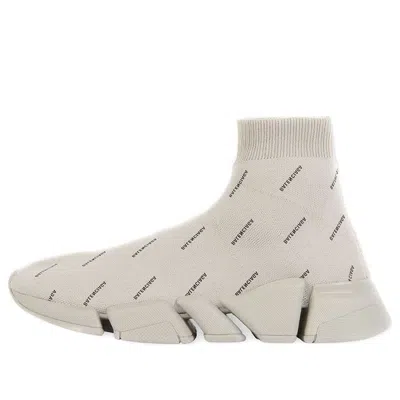 Balenciaga (wmns)  Speed 2.0 Sneakers 'recycled Knit With Logo All Over Beige' In Multi