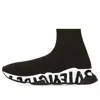 Balenciaga (wmns)  Speed Graffiti Sneakers 'black Knit Black Graffiti Sole Unit'