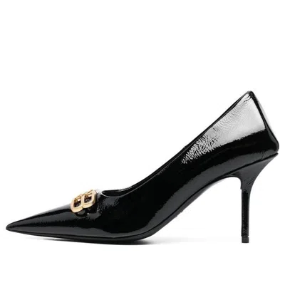 Balenciaga (wmns)  Square Knife Bb 80mm Pumps 'black Shiny Lambskin' In Multi