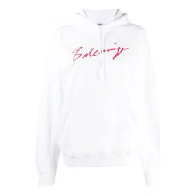 Balenciaga (wmns)  Ss21 Classic Logo Hooded Long Sleeves Hoodie White