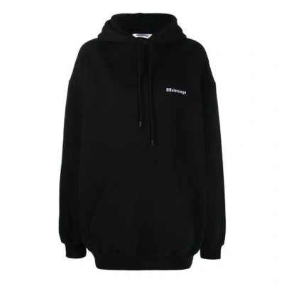 Balenciaga (wmns)  Ss21 Logo Cotton Hoodie Black