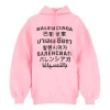 Balenciaga Languages Print Hoodie In Pink
