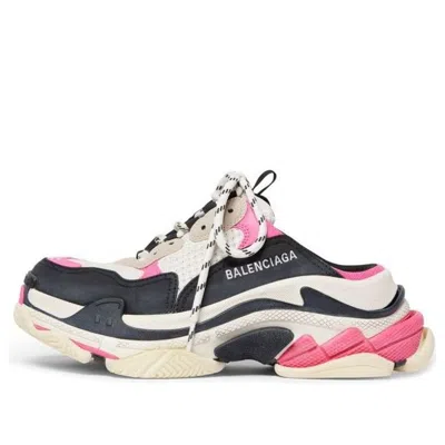 Balenciaga (wmns)  Triple S Mules 'white Pink And Black Double Foam And Mesh'