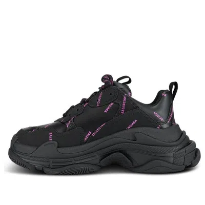 Balenciaga (wmns)  Triple S Sneaker 'all Over Logo - Black Pink'