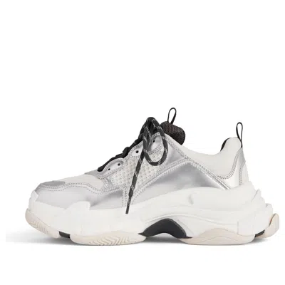 Balenciaga (wmns)  Triple S Sneakers 'black White Silver Double Foam And Mesh' In Multi