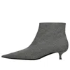 Balenciaga (wmns)  Wool Checked Knife Pointy Toe Boots 'grey' In Multi