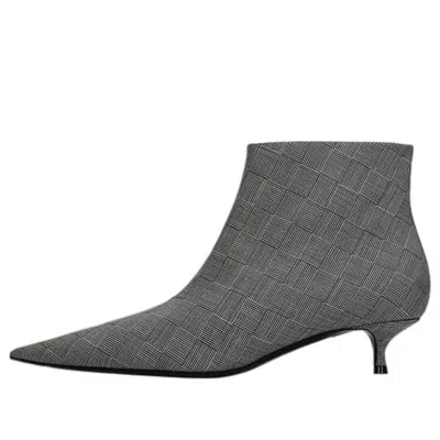 Balenciaga (wmns)  Wool Checked Knife Pointy Toe Boots 'grey' In Multi