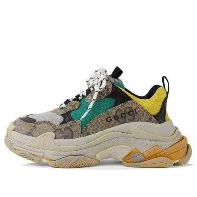 Balenciaga (wmns)  X Gucci The Hacker Project Triple S 'beige Green'