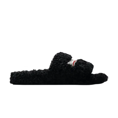 Pre-owned Balenciaga Wmns Furry Slides 'black Red' | Blue | Women's Size 36