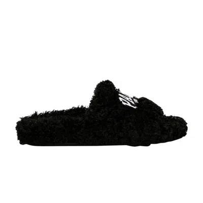 Pre-owned Balenciaga Wmns Furry Slides 'black White' | Women's Size 35