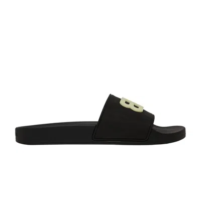 Pre-owned Balenciaga Wmns Pool Slides 'black Glow' | Women's Size 37